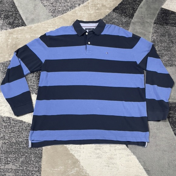 Tommy Hilfiger Rugby Polo Shirt Men 2XL Blue Striped Academic Preppy SOLD OUT - Picture 12 of 12